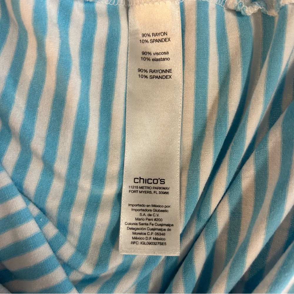 Chico’s Zenergy Pamela Aqua Striped Maxi Dress size 3 (XL/16) Athleisure - Picture 8 of 13
